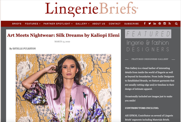 Art Meets Nightwear: Silk Dreams by Kaliopi Eleni