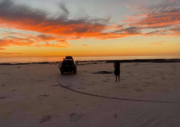 Day 26 Hum of the Earth Crackle of the Sky Tour Cable Beach at Sunset