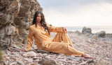 Silk Pyjamas Set with Gold swirls
