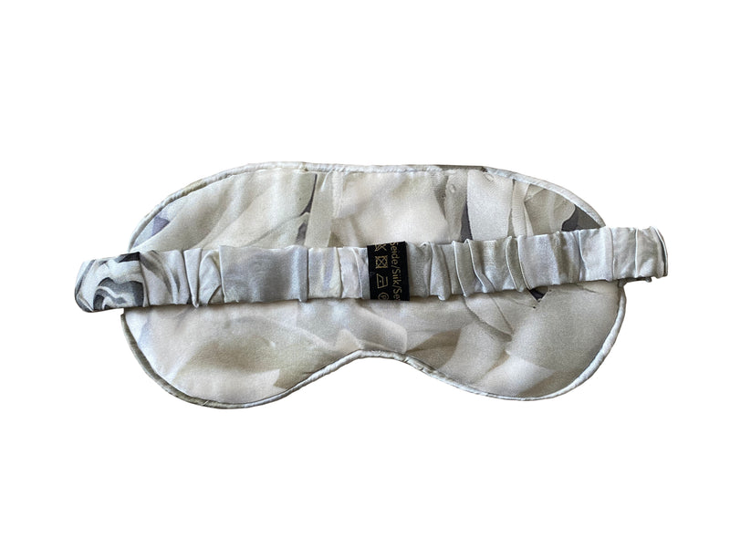 Silk Eye Mask White Rose print