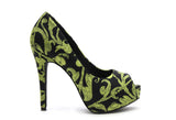 The Artemis Shoe & matching Bag SET "Mystical Conjuring" Signature Print in Celadon Green