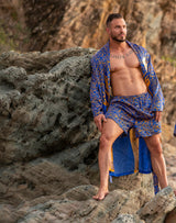 Mens Long Silk Robe Boab Tree
