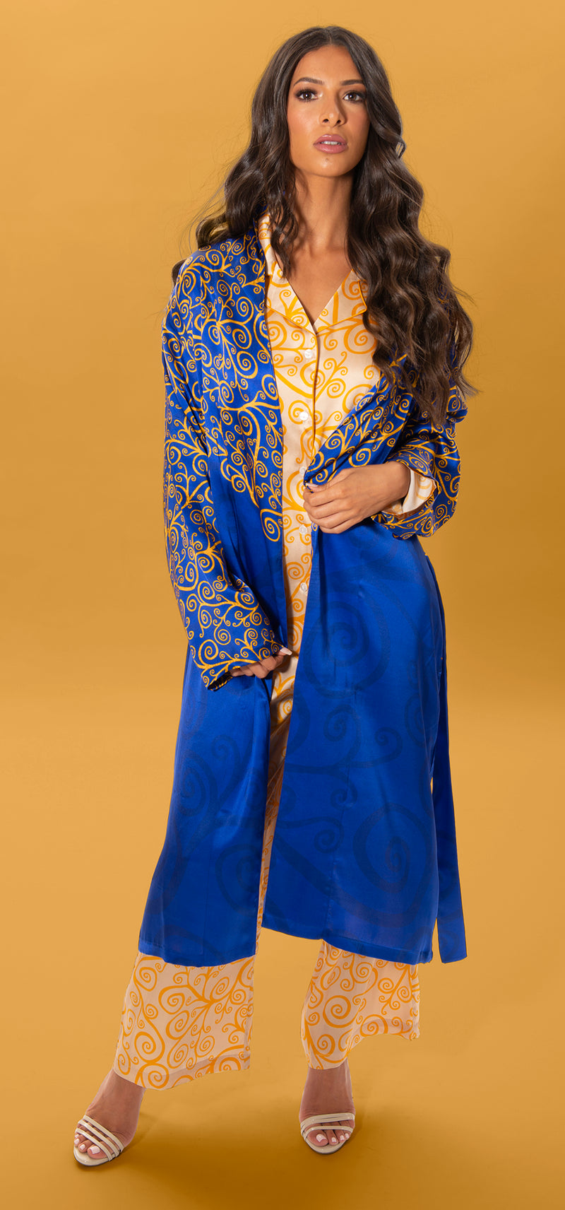 Women's Long Silk Robe Boab Tree