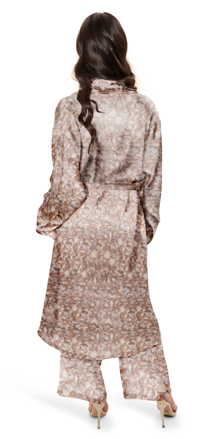 Long Silk Robe Pearls and Shells