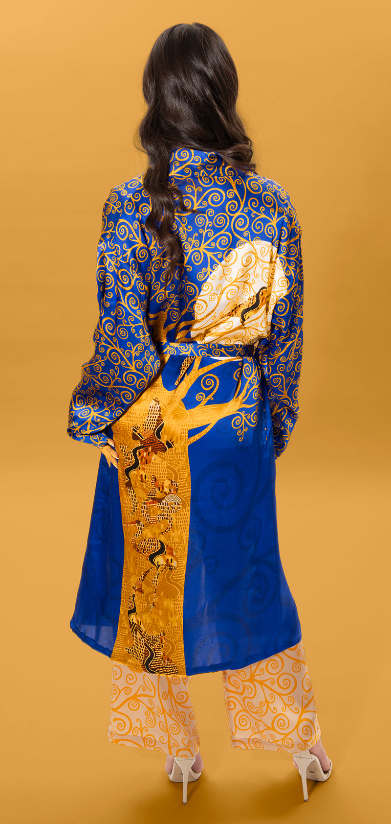 Women's Long Silk Robe Boab Tree