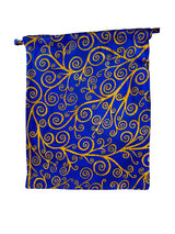 Silk Pouches Gold swirls on Cobalt Sky