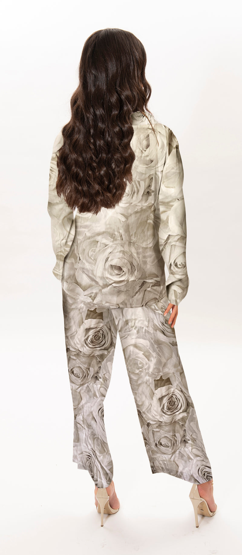 Pyjamas Pant White Rose print